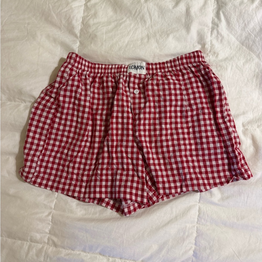 Red and White Checkered Boxer Shorts